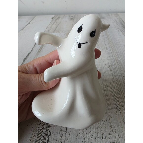 Ceramic vintage ghost Halloween decor shabby chic white - Picture 6 of 7